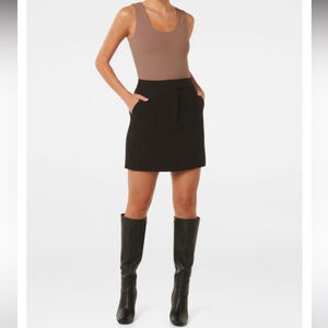 ANTHROPOLOGIE TABITHA Runny Yoke textured cotton mini skirt fully lined black 4